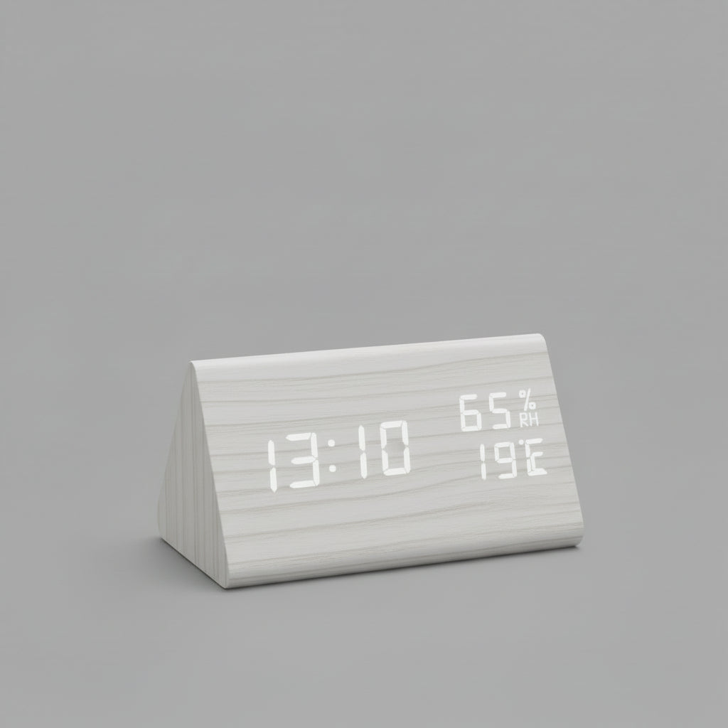 Compact Digital LED Clock with Temperature Display