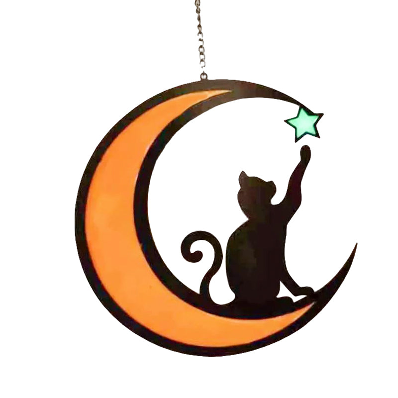 Cute Moon Cat Acrylic Pendant Necklace