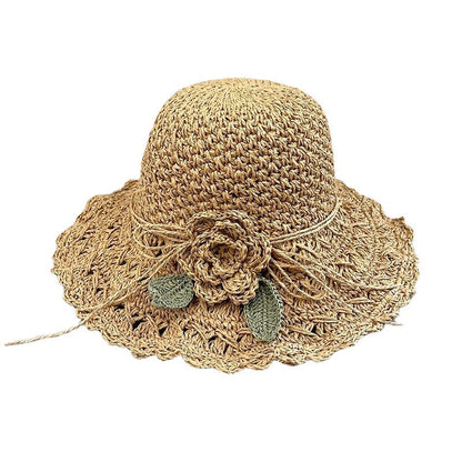 Fesara | Chic Summer Raffia Hat with Floral Trim
