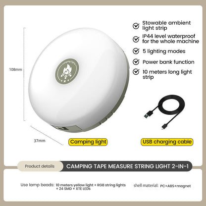 Compact Outdoor Battery String Lights