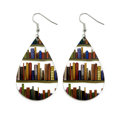 Simple Wooden Book Earrings