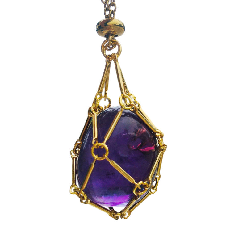 Sparkling Gemstone Crystal Pendant Necklace