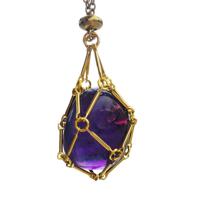 Sparkling Gemstone Crystal Pendant Necklace