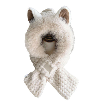 Cute Fox Ears Beanie and Scarf Set