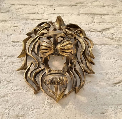 Stylish Lion Head Metal Wall Decor