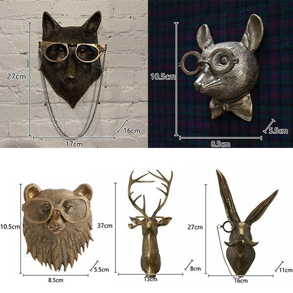 Rustic Wooden Deer Antler Wall Decor Sculpture