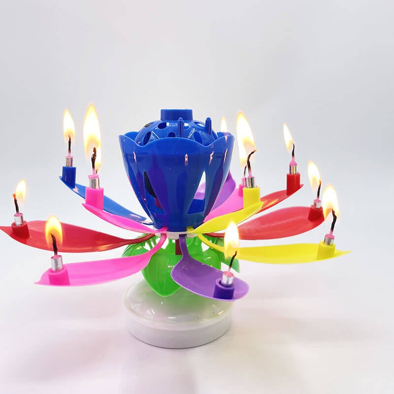 Colorful Blooming Birthday Candle
