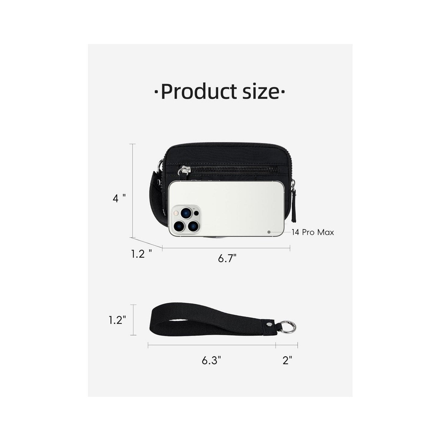 Fesara | Fashionable Nylon Wristlet Purse with Many Pockets