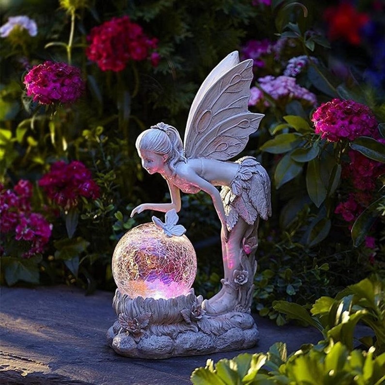 Solar Powered Fairy Garden Ornament Statue