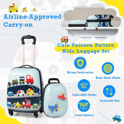 Kids 2-Piece Luggage Set with Spinner Wheels