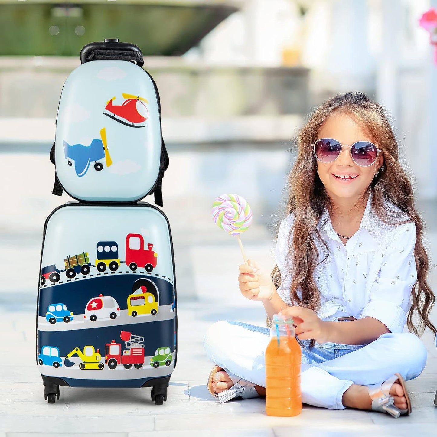 Kids 2-Piece Luggage Set with Spinner Wheels