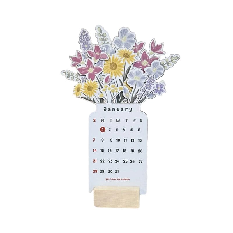 Stylish Wooden Frame 2024 Office Desk Calendar