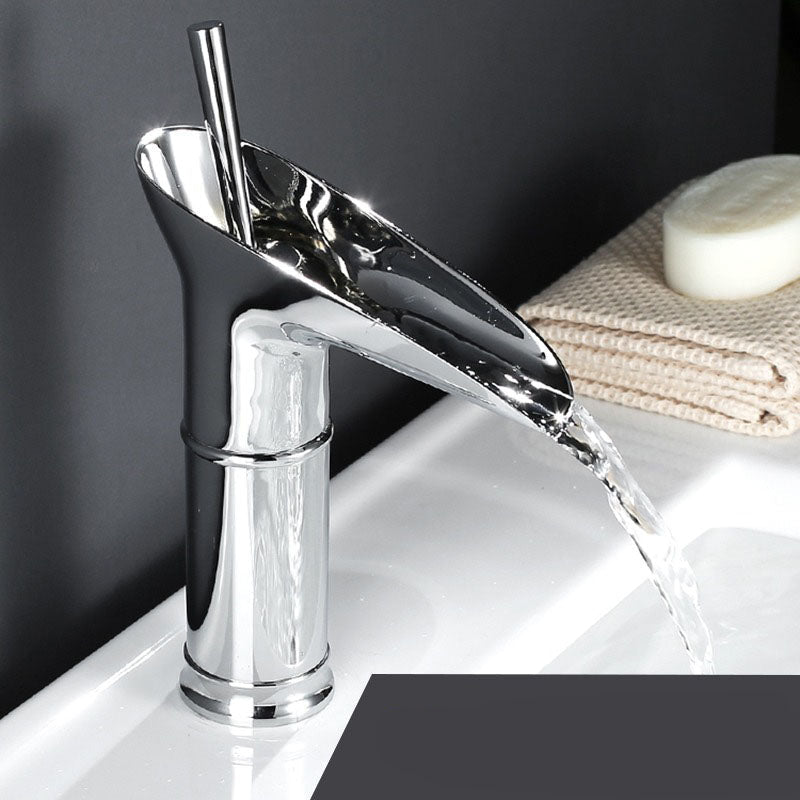 Luxury Brass Single Handle Waterfall Faucet Bronze Finish