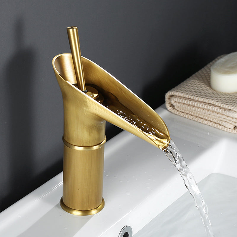 Luxury Brass Single Handle Waterfall Faucet Bronze Finish