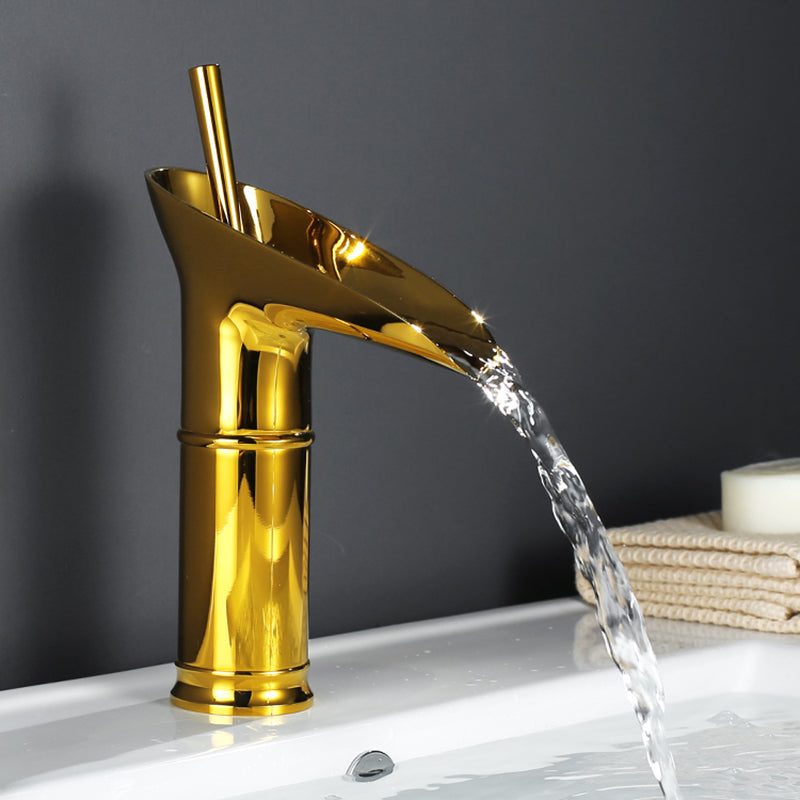 Luxury Brass Single Handle Waterfall Faucet Bronze Finish
