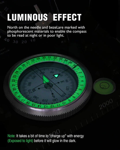 Tactical Compass with Clinometer & Lens for Outdoor Survival - Fesara