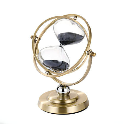 Classic Hourglass Clock with Gold Finish