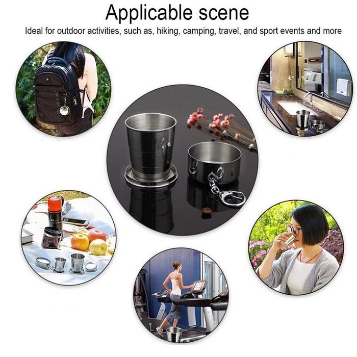 Portable Collapsible Stainless Steel Cup