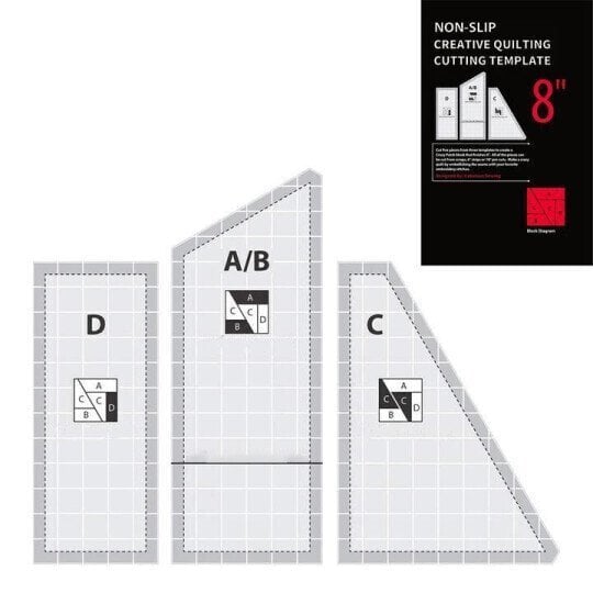 Easy Sewing Template Kit with Non Slip Fabric Cutter Guide