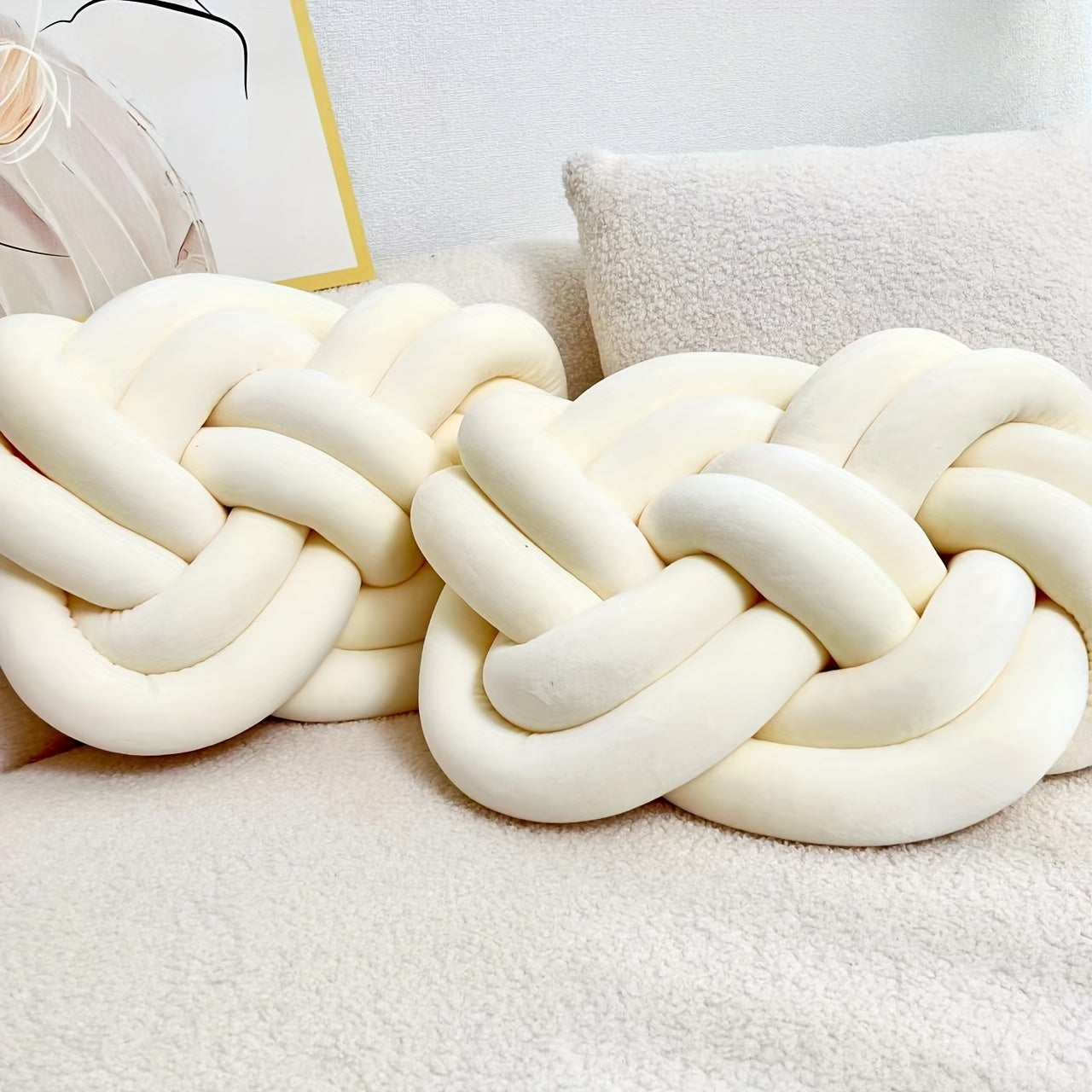 Plush Cloud Pillow - Soft Sleep Pillow with Button Detail - Fesara