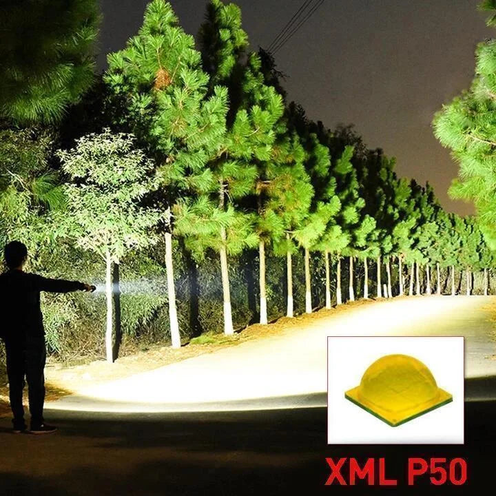 Powerful 90000 Lumen Rechargeable LED Flashlight Torch