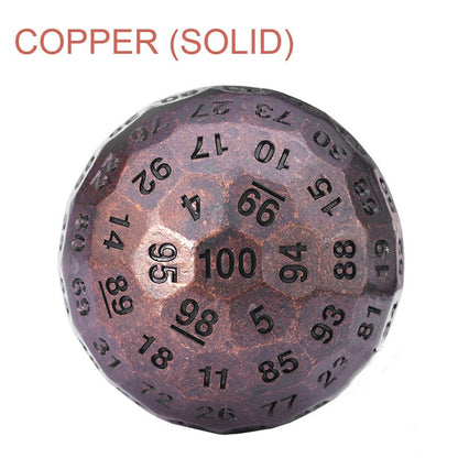 Unique Metal 100 Side Dice for Party Games