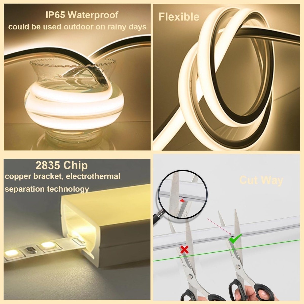 Flexible LED Strip Light Waterproof 5m 10m Indoor Outdoor