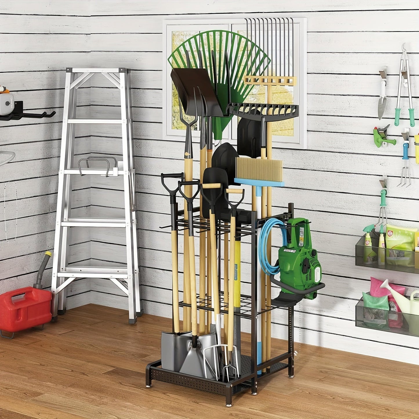 Strong Metal Garden Storage Rack – Outdoor Tool Holder