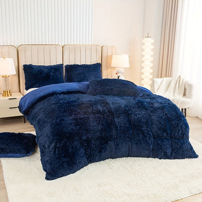 Cozy Fesara Plush Duvet Cover Set with Zipper