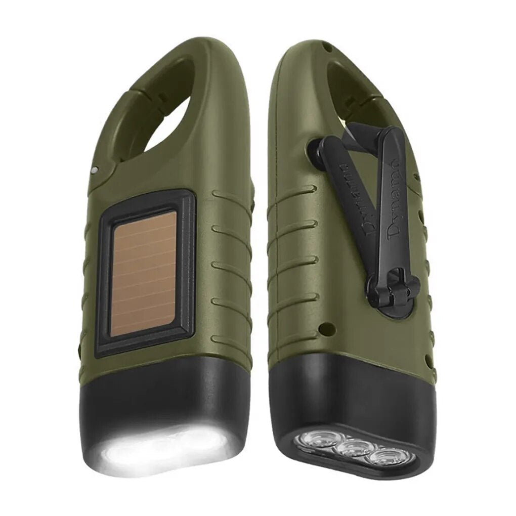 Solar-Powered Waterproof Flashlight with Manual Charging – Compact Emergency LED Light for Outdoor and Home Use-3