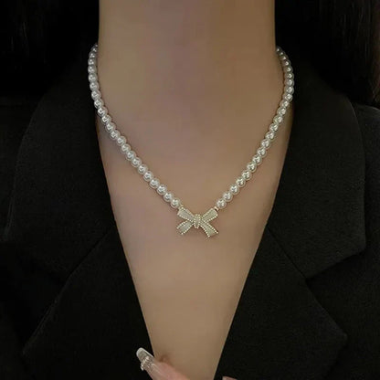 Elegant Pearl Beaded Drop Necklace