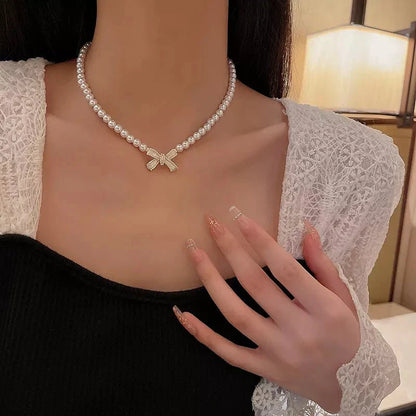 Elegant Pearl Beaded Drop Necklace