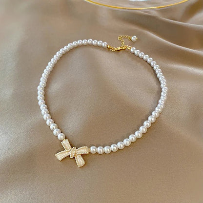 Elegant Pearl Beaded Drop Necklace