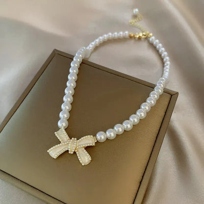 Elegant Pearl Beaded Drop Necklace