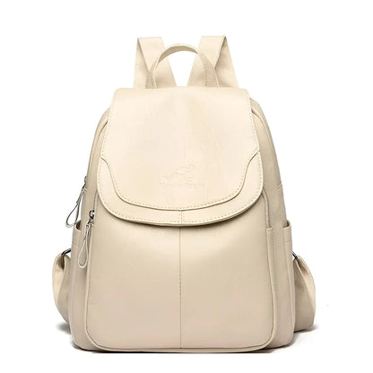 Classic Brown Leather Ladies Backpack