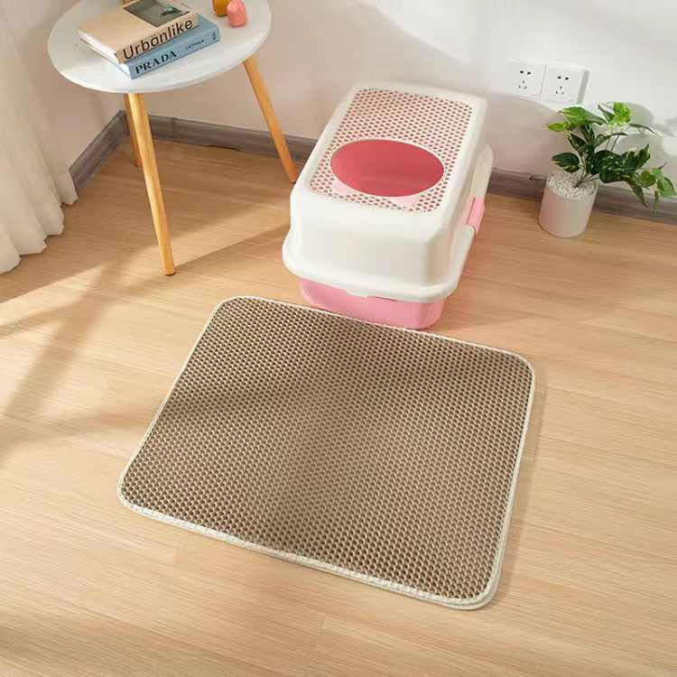 Cat Litter Box Mat with Double Layer Trap