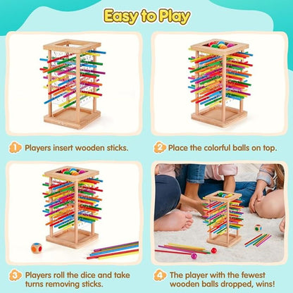 Fun Wooden Ball Toss Skill Toy