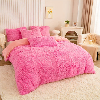 Cozy Fesara Plush Duvet Cover Set with Zipper
