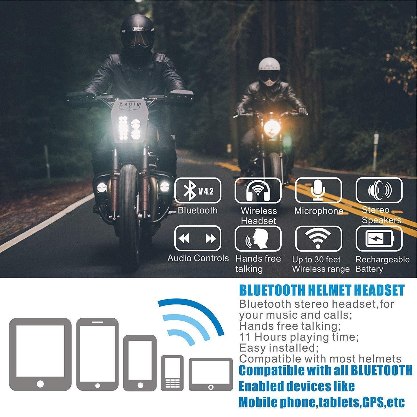 Compact Helmet Audio Headphones
