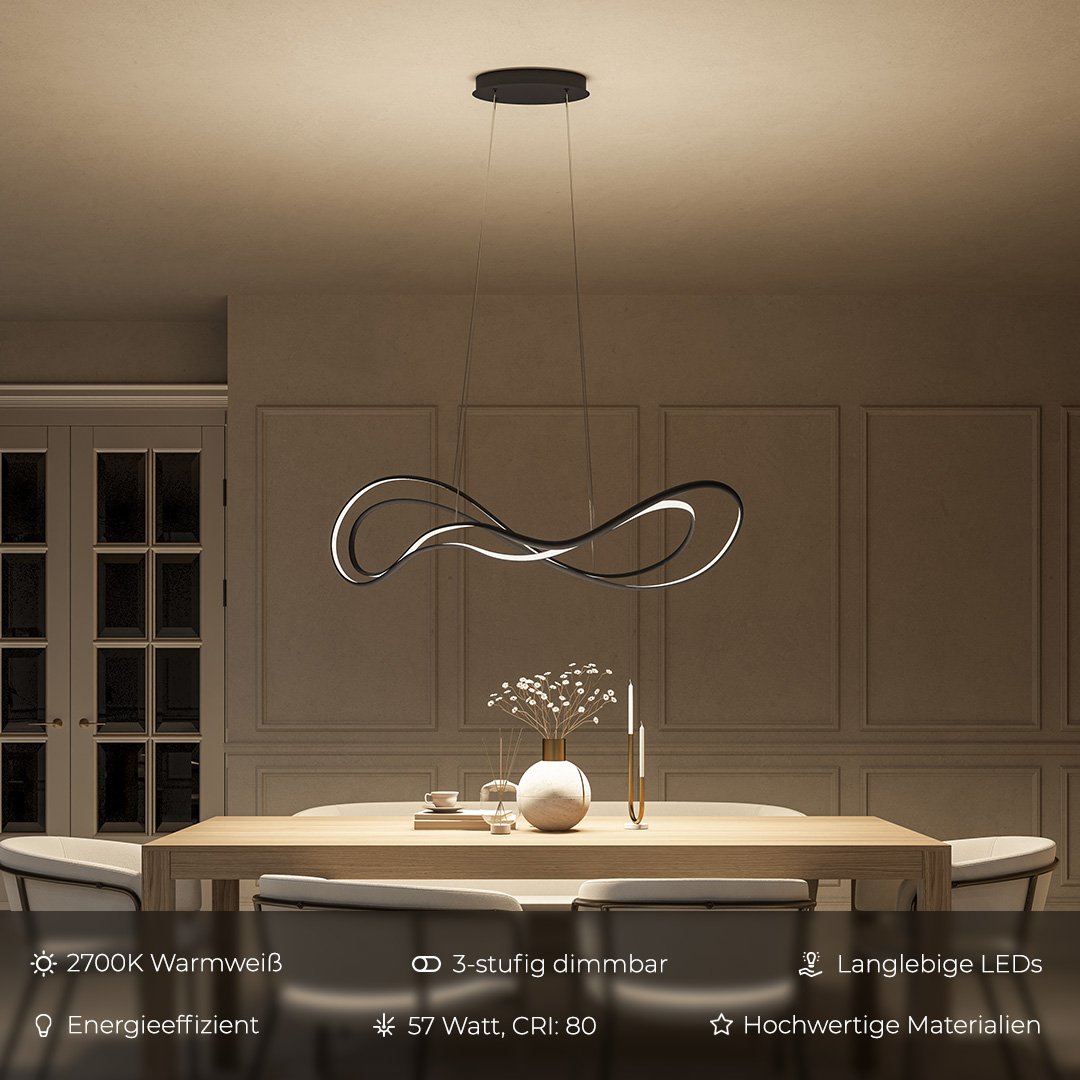 Bright LED Hanging Light with Soft Glow - Fesara