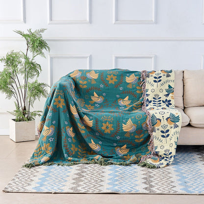 Soft Peach & Grey Throw Blanket Reversible Plush - Fesara