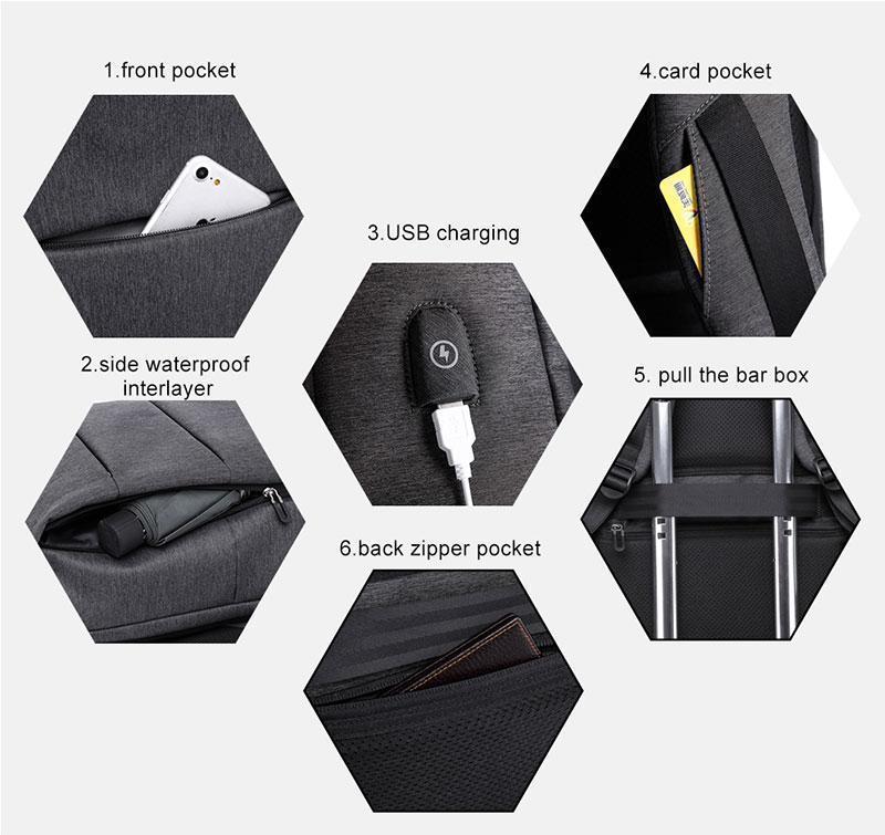Spacious USB Laptop Travel Bag