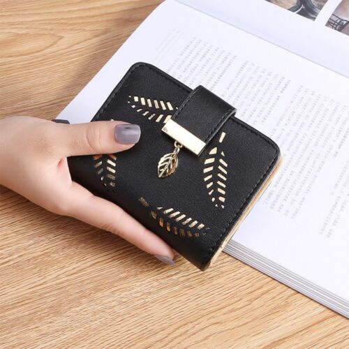 Luxury PU Leather Wallet with Leaf Accent - Fesara