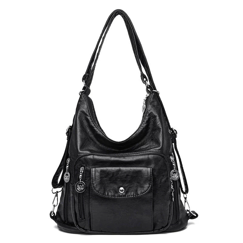 Spacious Genuine Leather Tote Handbag