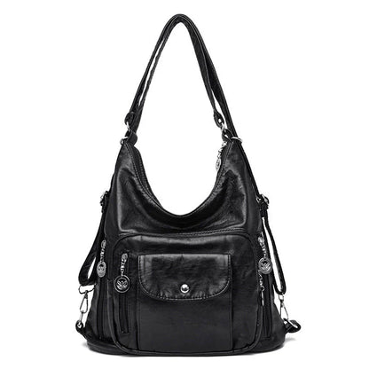 Spacious Genuine Leather Tote Handbag