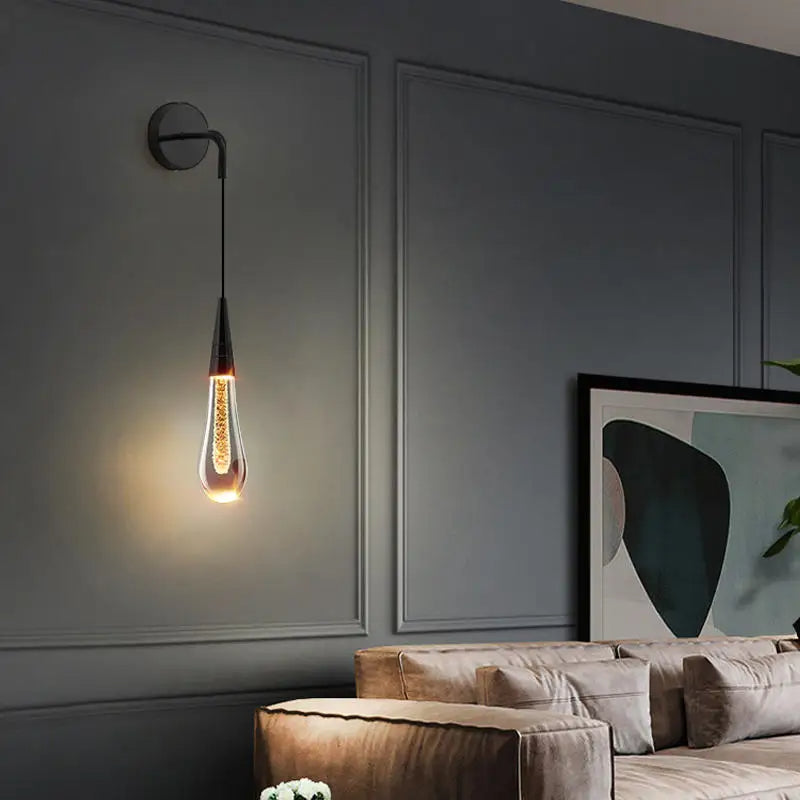 Elegant Clear Droplet LED Wall Light Fixture