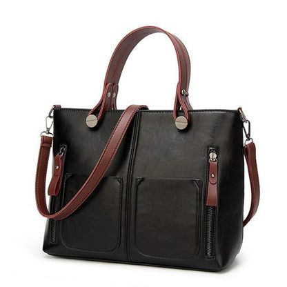 Classic Ladies Genuine Leather Tote Bag