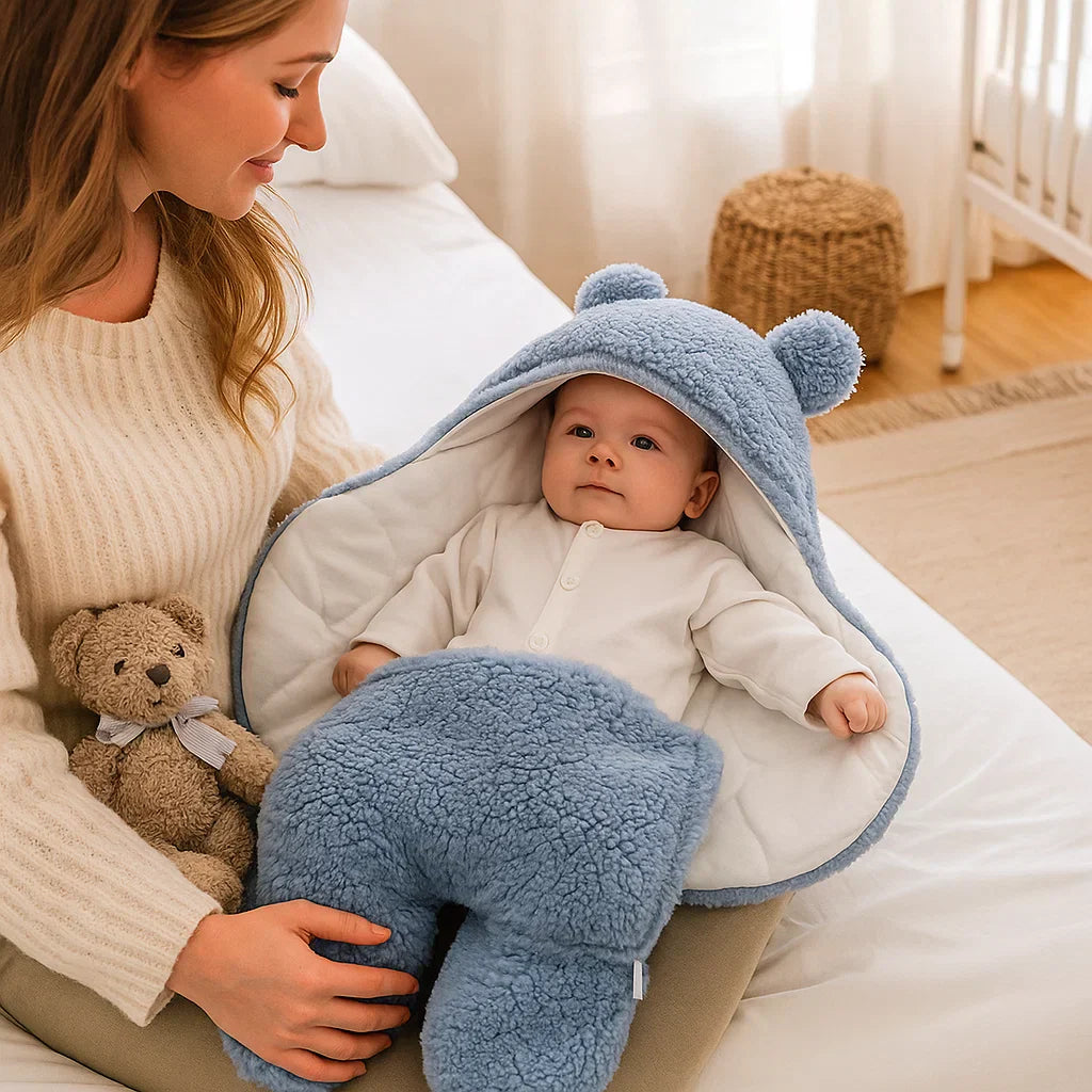 Cute Bear Baby Blanket and Pajama Set
