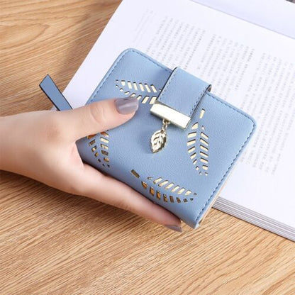 Luxury PU Leather Wallet with Leaf Accent