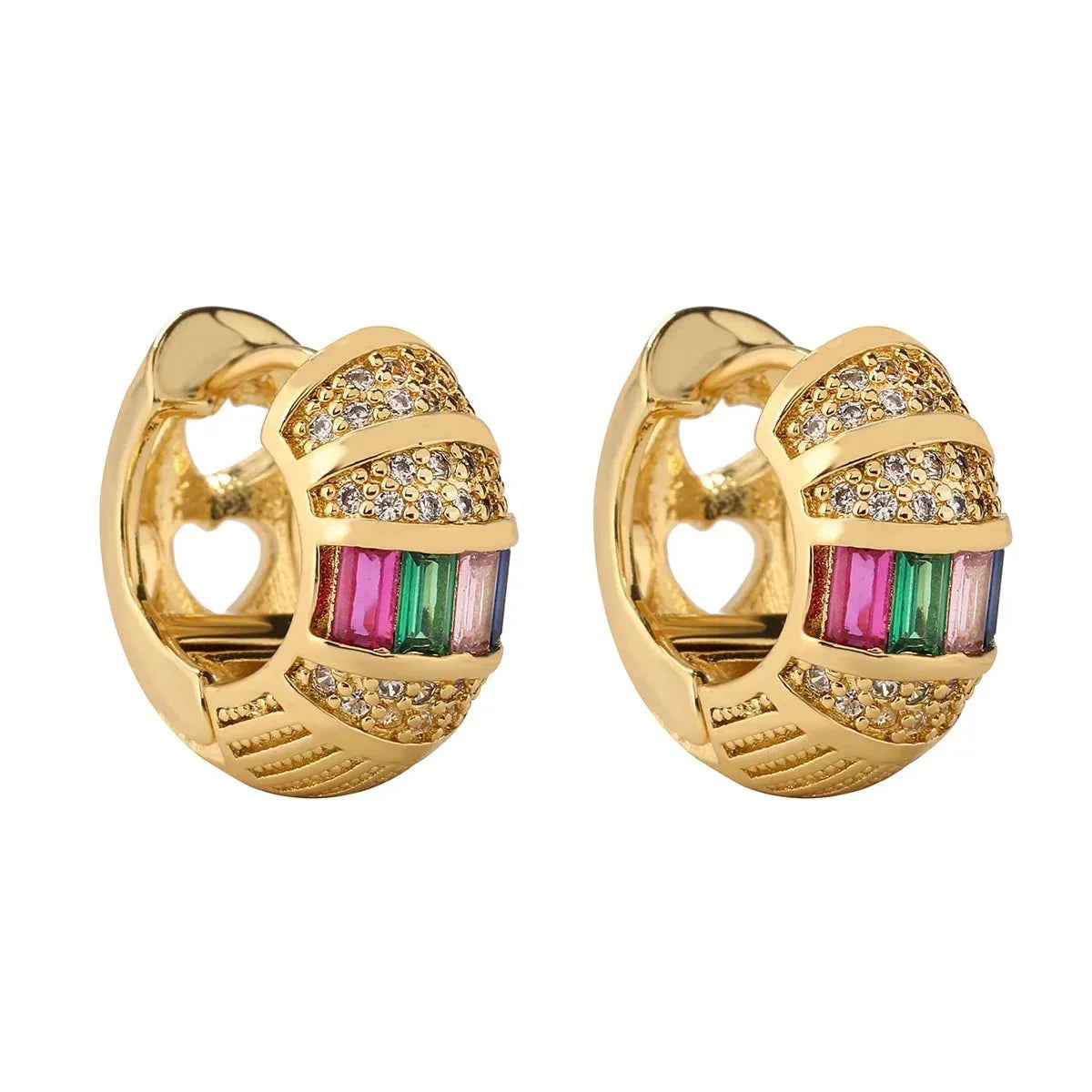 Fesara | Chic Diamond Drop Hoop Earrings